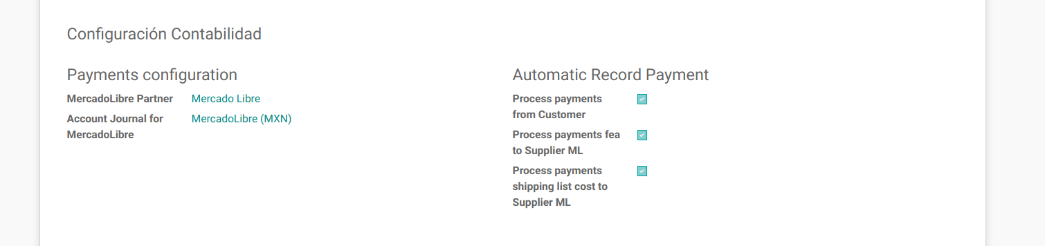 Extensión Módulo MercadoLibre Accounting para Odoo